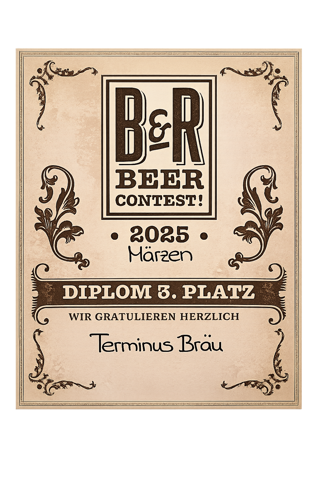 Diplom B&R Beer Contest 2025 Märzen, 3. Platz, Terminus Bräu